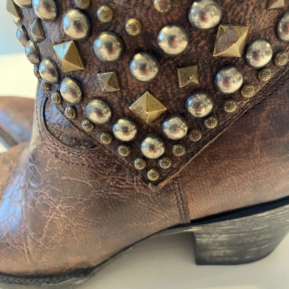 Old Gringo Women's Mini Belinda 7"‎ Ankle Boots Size 7 B Brown Bootie Cowboy - Picture 4 of 16